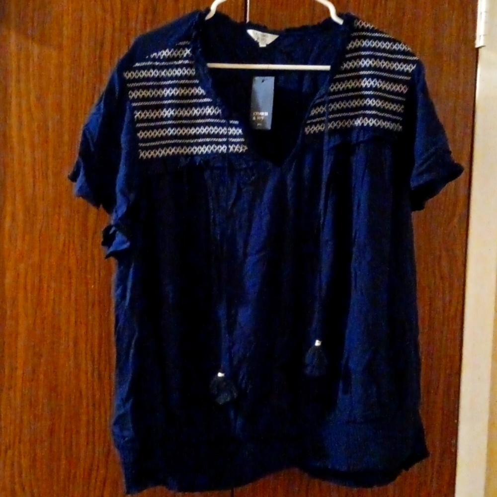 Plus size dark navy blue shirt